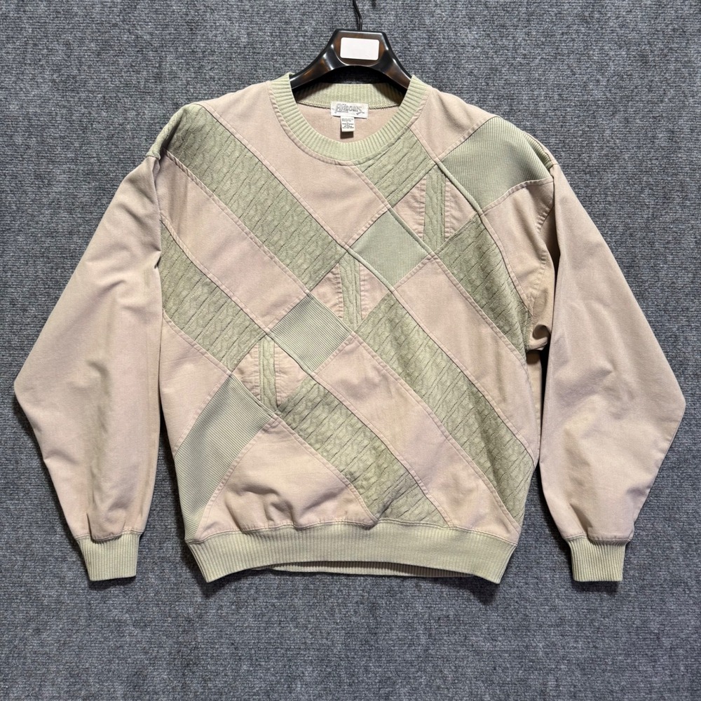 Vintage Alexxus Exclusive Patchwork Large‎ Crewneck Sweatshirt Pullover Boxy L
